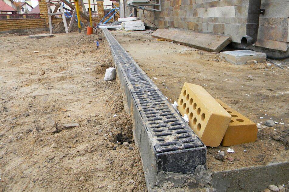 Rainwater Drainage System Installation. Drainage System in Building