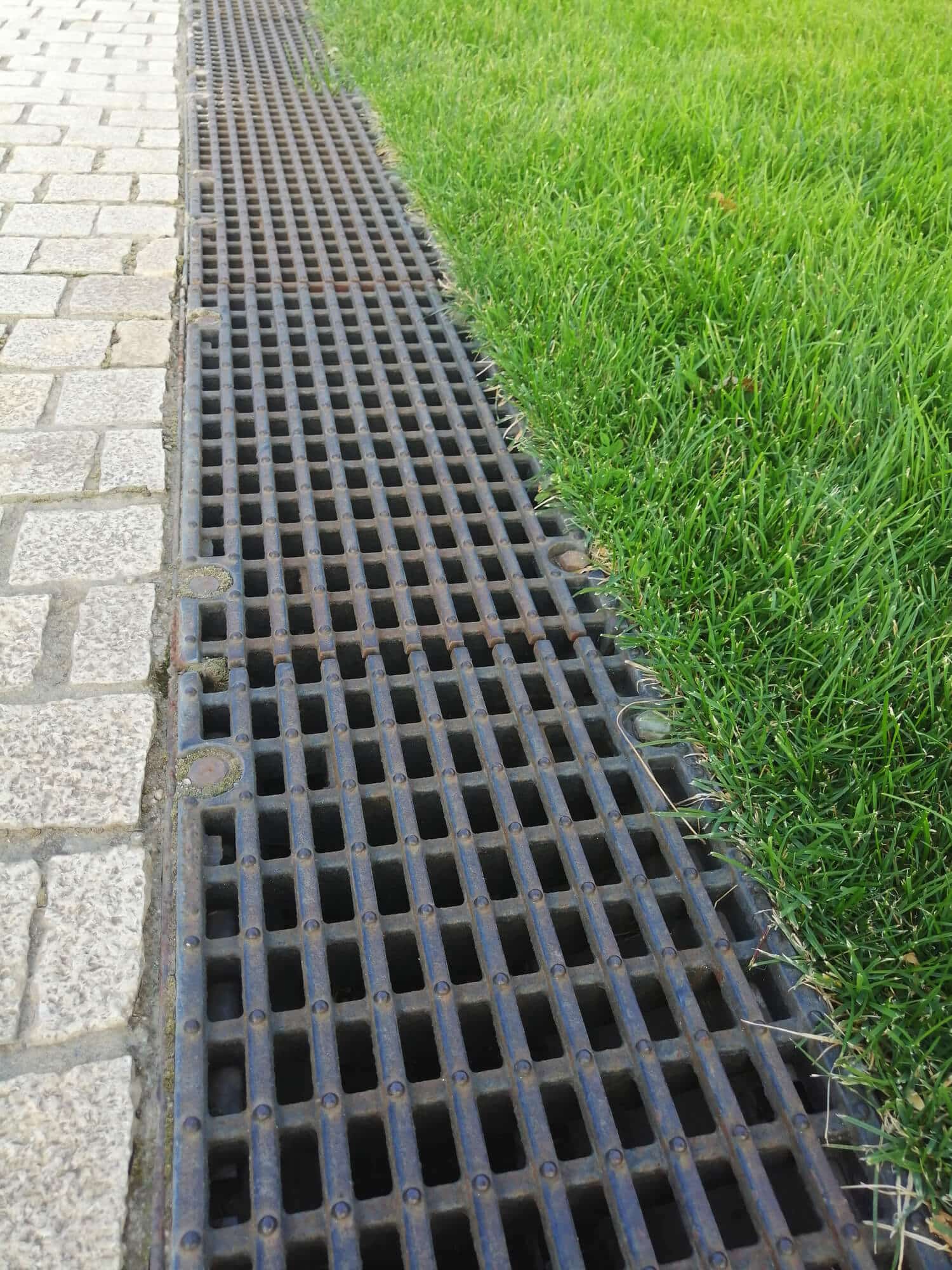 channel drain on a yard